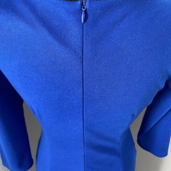 FORTRIC Bodycon Slim Blue Pink Retro-Style 80s Pencil Dress Small - Picture 9 of 12